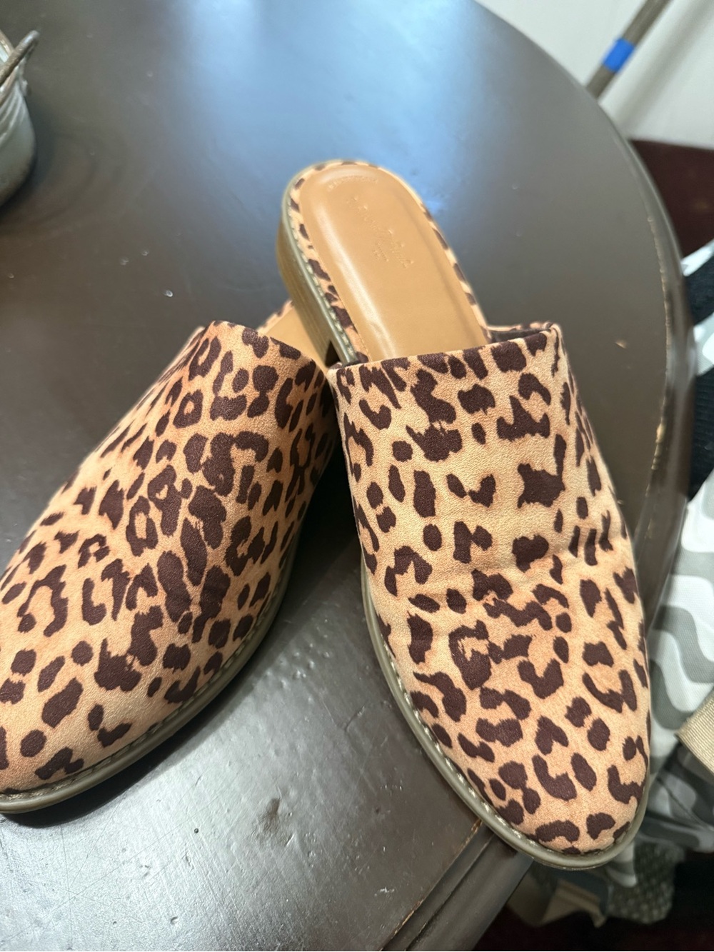 Universal Thread Leopard-Print Slip-On Mules in Brown and Tan
